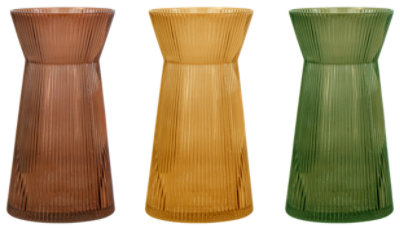 Overjoyed Boutique Cinched Ribbed Vase - Each (colors may vary) - Image 1