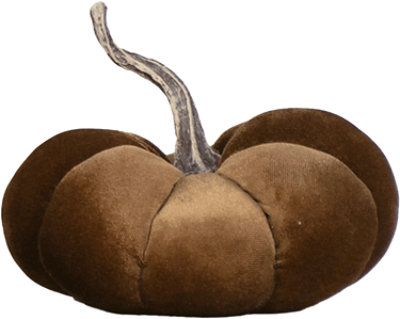 Overjoyed Boutique Velvet Brown Pumpkin Medium - Each - Image 1