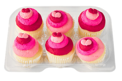 Valentine's Cupcakes 6 Count - Each - Image 1