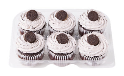 Chocolate Cookies And Creme Cupcakes 6 Count - Each - Image 1