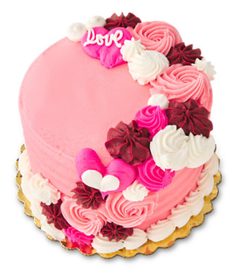 Pink Love White Cake 5 Inch - Each - Image 1