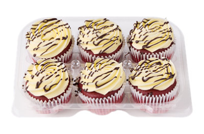 Red Velvet Buttercreme Cupcakes 6 Count - Each - Image 1