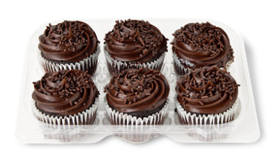 Chocolate Fudge Cupcakes 6 Count - Each - Image 1