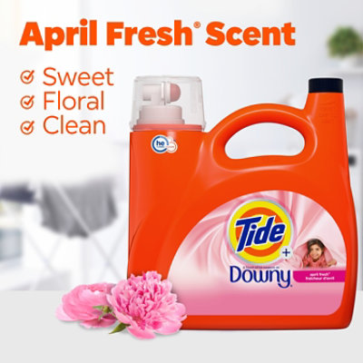 Tide Plus A Touch of Downy Liquid Laundry Detergent April Fresh HE Compatible 94 Loads - 132 Fl. Oz. - Image 7