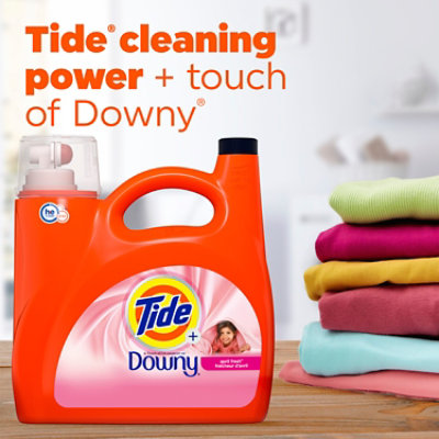 Tide Plus A Touch of Downy Liquid Laundry Detergent April Fresh HE Compatible 94 Loads - 132 Fl. Oz. - Image 3