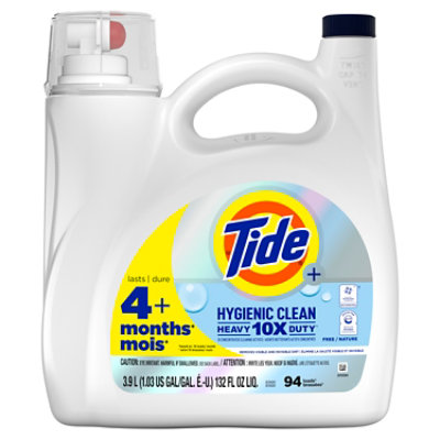 Tide He Heavy Duty Liquid Detergent Hygienic Clean Free And Clear - 132 ...