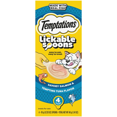 Temptations Lickable Spoons Salmon/tuna - 4 Count - Image 1