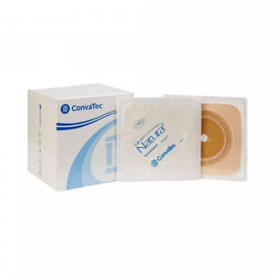 Sur-Fit Natura Colostomy Barrier, Trim to Fit, Standard Wear, Stomahesive, 5 X 5 Inch, Tan, Tape, 70 mm Flange, 1-7/8 to 2-1/2 In Opening, 10 Count, Box - Image 1
