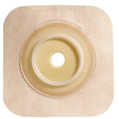 Sur-Fit Natura Colostomy Barrier, Trim to Fit, Standard Wear, Stomahesive Without Tape, 100 mm Flange, 2-5/8 to 3-1/2 In Opening, 6 X 6 Inch, 5 Count, Box - Image 1