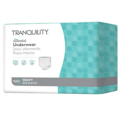 Tranquility Essential Absorbent Disposable Underwear, Adult, X-Large, Unisex, Pull On w/ Tear Away Seams, Disposable, Heavy Absorbency, 56 Count, Case - Image 1