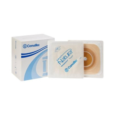 Sur-Fit Natura Colostomy Barrier, 45 mm Flange, Up to 1 to 1-1/4 In Opening, Trim to Fit, Standard Wear, Flexible Tan Collar, 10 Count, Box - Image 1