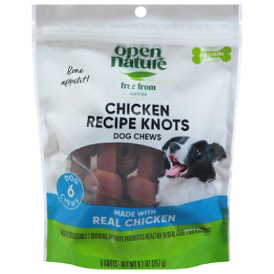 Open Nature Dog Chews Chicken Knots - 6 Count - Image 1