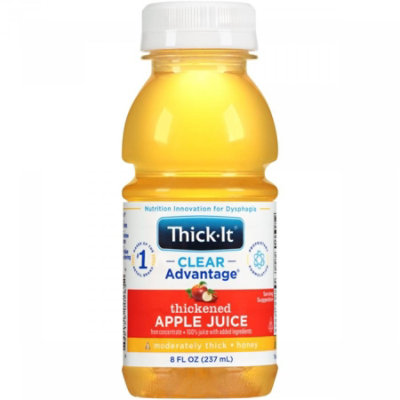 Thick-It Clear Advantage Thickened Beverage, Apple, Honey Consistency, 8 ounce Bottle, Ready to Serve, 1 Count, Each - Image 1