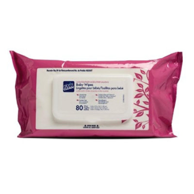 Nice 'N Clean Baby Wipes, Aloe/Vitamin E, Hypoallergenic, Scented, Non-sterile, 80 Wipes per Soft Pack, 80 Count, Pack - Image 1