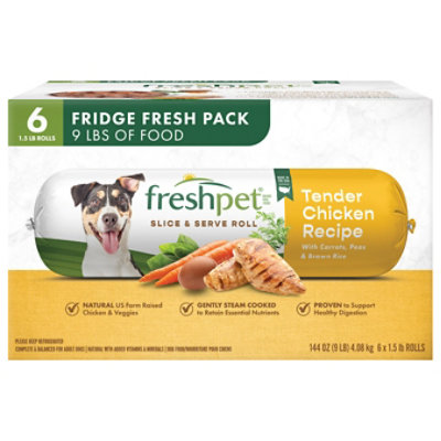 Freshpet Tender Chicken Recipe Value Pack 1.5lb Rolls - 6 Count - Image 3