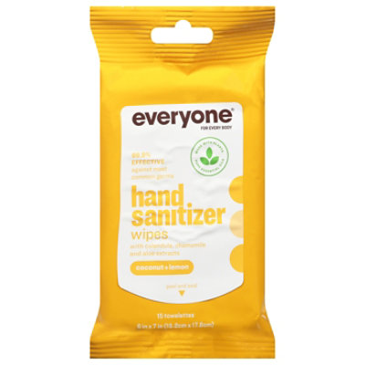 Everyone Hand Santizier Wipes Coconut Lemon - 15 Count - Image 3