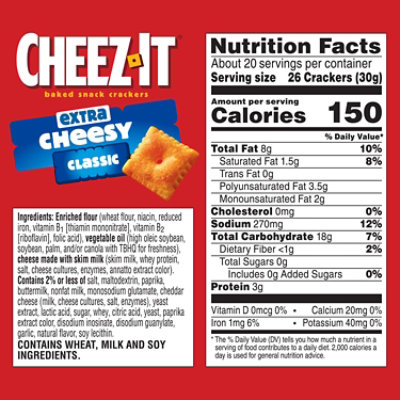 Cheez-It Cheese Crackers Extra Cheesy Baked Snack Crackers - 21 Oz - Image 6