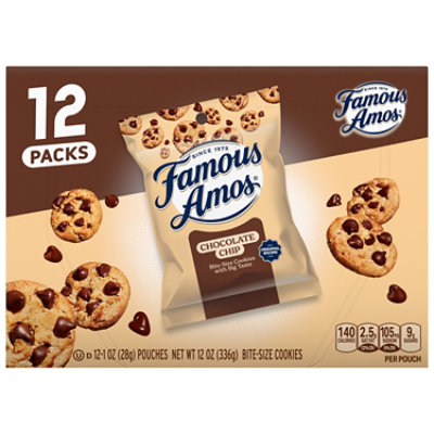 Famous Amos Original Recipe Chocolate Chip Bite-Size Cookies Box 12 Pack - 12 Oz - Image 1