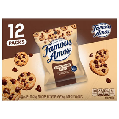 Famous Amos Original Recipe Chocolate Chip Bite-Size Cookies Box 12 Pack - 12 Oz - Image 1
