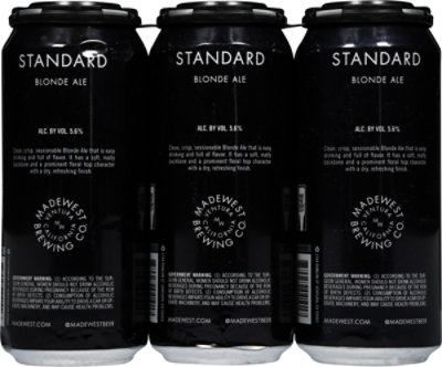 Madewest Brewing Standard Blonde Ale In Cans - 6-16 Fl. Oz. - Image 4