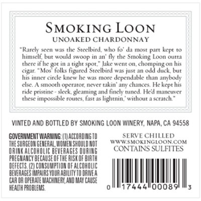 Smoking Loon Steelbird Chardonnay Wine - 750 Ml - Image 2