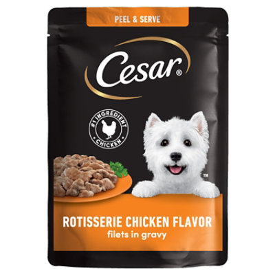 Cesar Mini-Pouch Rotisserie Chicken Flavor Filets in Gravy Wet Dog Food - 1.76 Oz. - Image 1