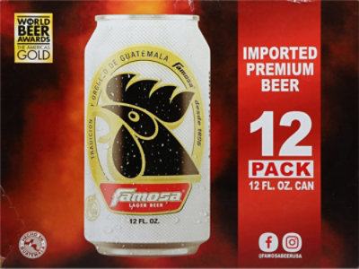 Famosa Import Lager Beer Cans - 12-12 Fl. Oz. - Image 4