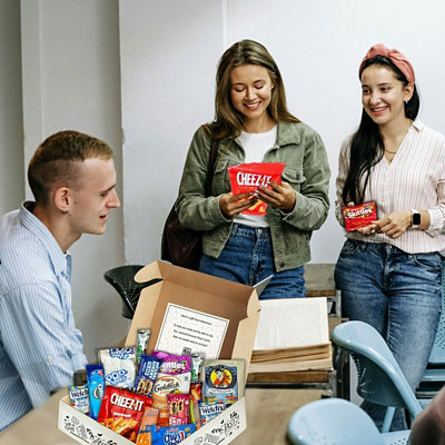 Fun Flavors Box College Freshman Survival Kit Snack Care Package 28 Count Variety Pack Student Thinking of You Gift Box - Image 4