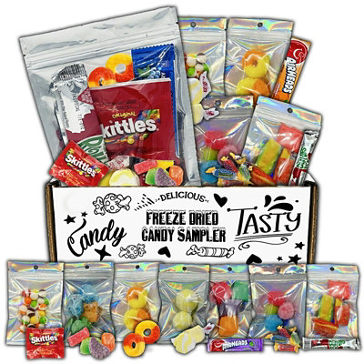 Fun Flavors Box Freeze Dried Candy Sampler 7 Count Variety Pack Gift Box- Crunchy and Airy or Chewy and Sticky- Taste the Transformation - Image 1