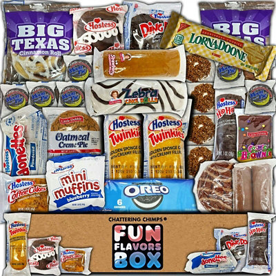 Fun Flavors Box Pastry Snack Care Package Variety Pack 30 Count, Cookies, Cakes, Snacks Gift Box Sampler - Image 1
