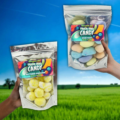 Fun Flavors Box Freeze Dried Candy Sour Saltwater Taffy Crunchy Treats, 2oz - Image 4