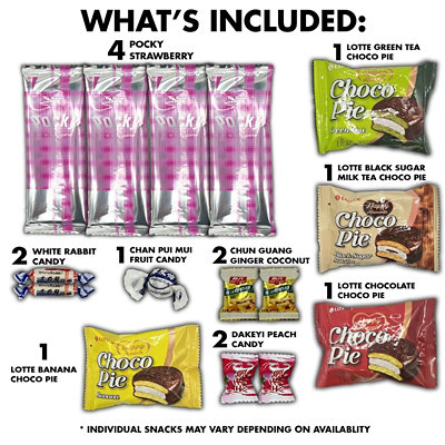 Fun Flavors Box Asian Snack and Candy Box 50 Count Variety Pack Care Package, Japanese, Korean, Chinese Snacks, Treats  Gift Box - Image 3
