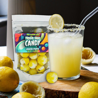 Fun Flavors Box Freeze Dried Sour Candy Lemon Puffs Variety Pack Crunchy Snack Treats, 3 oz - Image 4