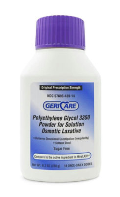 Geri-Care Polyethylene Glycol Laxative, 8.3 oz, Polyethylene Glycol 3350, Powder, Each Latex-Free, 1 Count, Each - Image 1