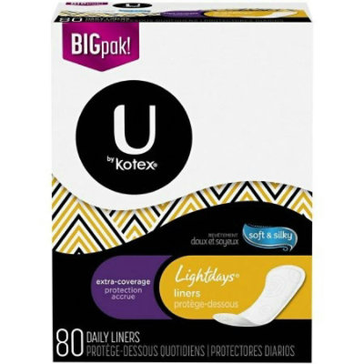 U by Kotex Lightdays Feminine Pad, 320 Count, Pack - Image 1