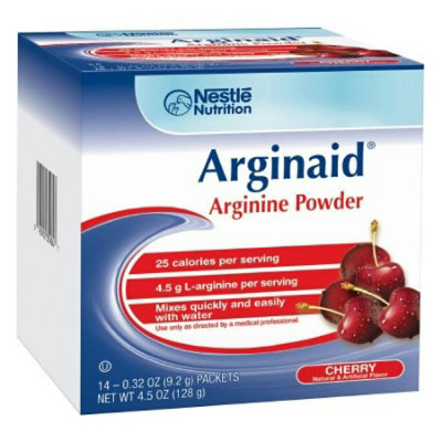 Arginaid Arginine Powder, Cherry, .32 ounce Individual Packet, Powder, Ages 3 and Up, 30 Calories per Serving, 56 Count, Pack - Image 1