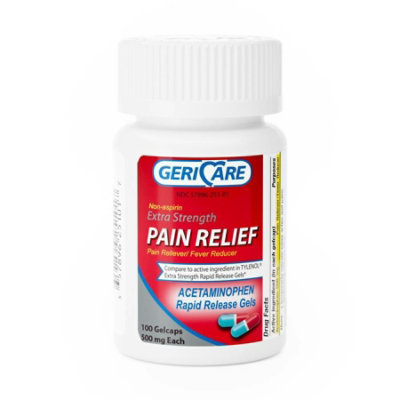 McKesson Extra Acetaminophen Strength Pain Reliever/Fever Reducer, Pain Reliever/Fever Reducer, 500mg Acetaminophen, Gelcaps, 12 Count, Pack - Image 1