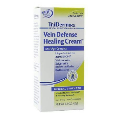 TriDerma MD Vein Defense Healing Cream, 2.2 ounce Each Unscented, Cream, 1 Count, Each - Image 1