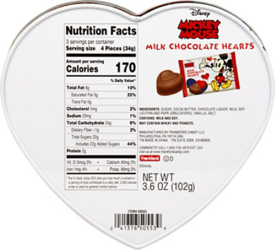 Mickey Heart Tin With Milk Chocolate - 3.6 Oz - Image 5