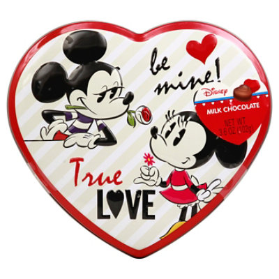 Mickey Heart Tin With Milk Chocolate - 3.6 Oz - Image 1