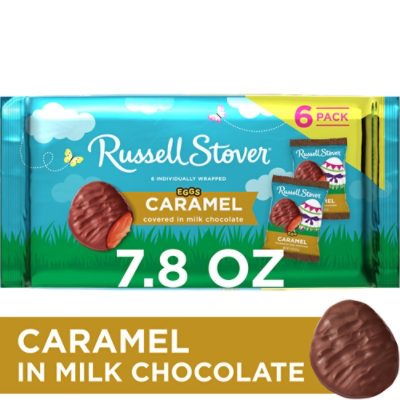 RUSSELL STOVER Easter Caramel Milk Chocolate Easter Egg - 6 Count - Image 1