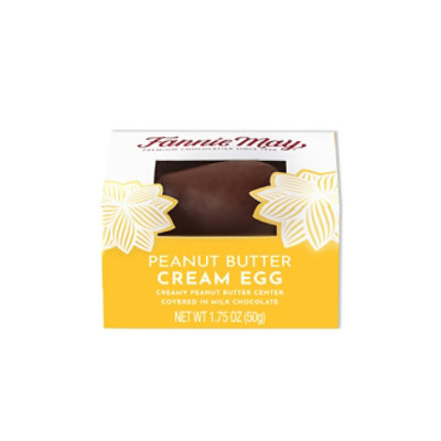 Fannie May Premium Peanut Butter Cream Easter Egg Easter Basket Stuffers - 1.75 Oz - Image 1