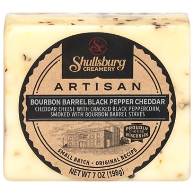 Shullsburg Bourbon Barrel Black Pepper Cheddar - 8.48 Oz - Image 1