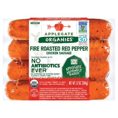 Applegate Organic Fire Roasted Red Pepper Chicken Sausage - 12 Oz - Image 3