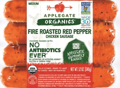 Applegate Organic Fire Roasted Red Pepper Chicken Sausage - 12 Oz - Image 2