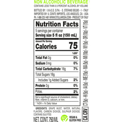 Stella Rosa Sparkling Lemon Lime Non Alcoholic Wine - 750 Ml - Image 5