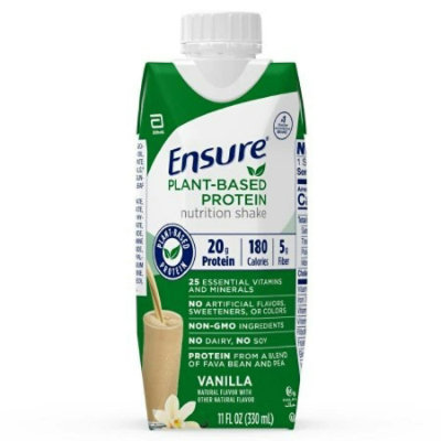 Oral Supplement Ensure Plant Based Protein Vanilla Flavor Ready to Use 11 oz. Carton, Vanilla, 11 Oz., Carton, Ready to Use, 12 Count, Pack - Image 1