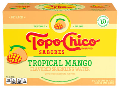 Topo Chico Sabores Tropical Mango 8-12fz - 8-12 FZ - Image 1