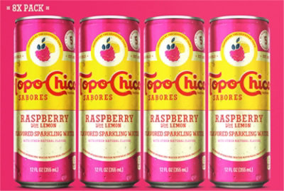 Topo Chico Sabores Raspberry with Lemon Flavored Sparkling Water - 12 Fl. Oz. - Image 1