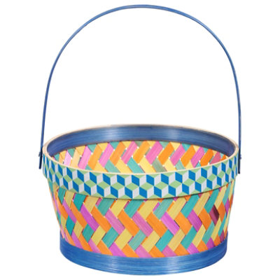 Signature SELECT Chevron Print Bamboo Basket 1 Count - Each - Image 1